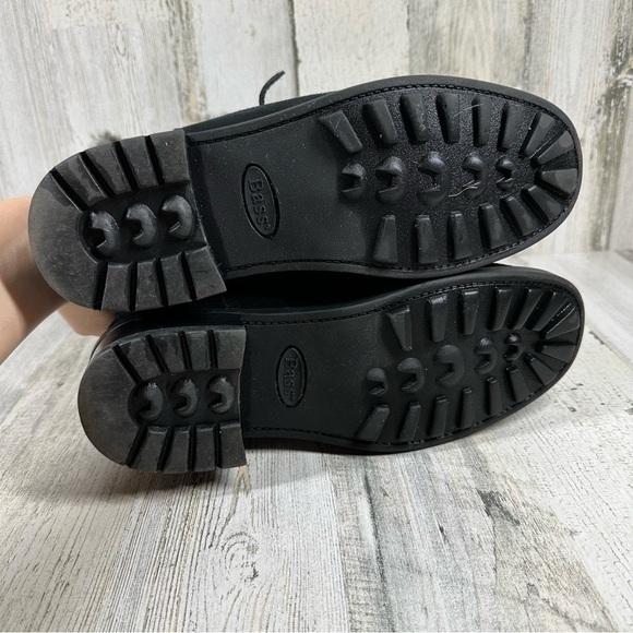 Bass Tempest Black Suede H2O-Resist Pull on Ankle Winter Boots #229 - Picture 7 of 12